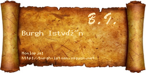 Burgh István névjegykártya